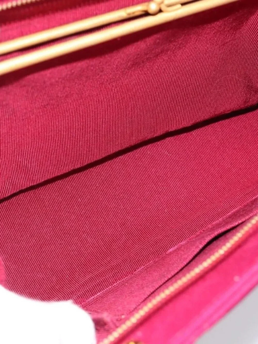 CHANEL Matelasse Chain Shoulder Bag Cotton Jersey Wine Red Gold CC Auth 185539